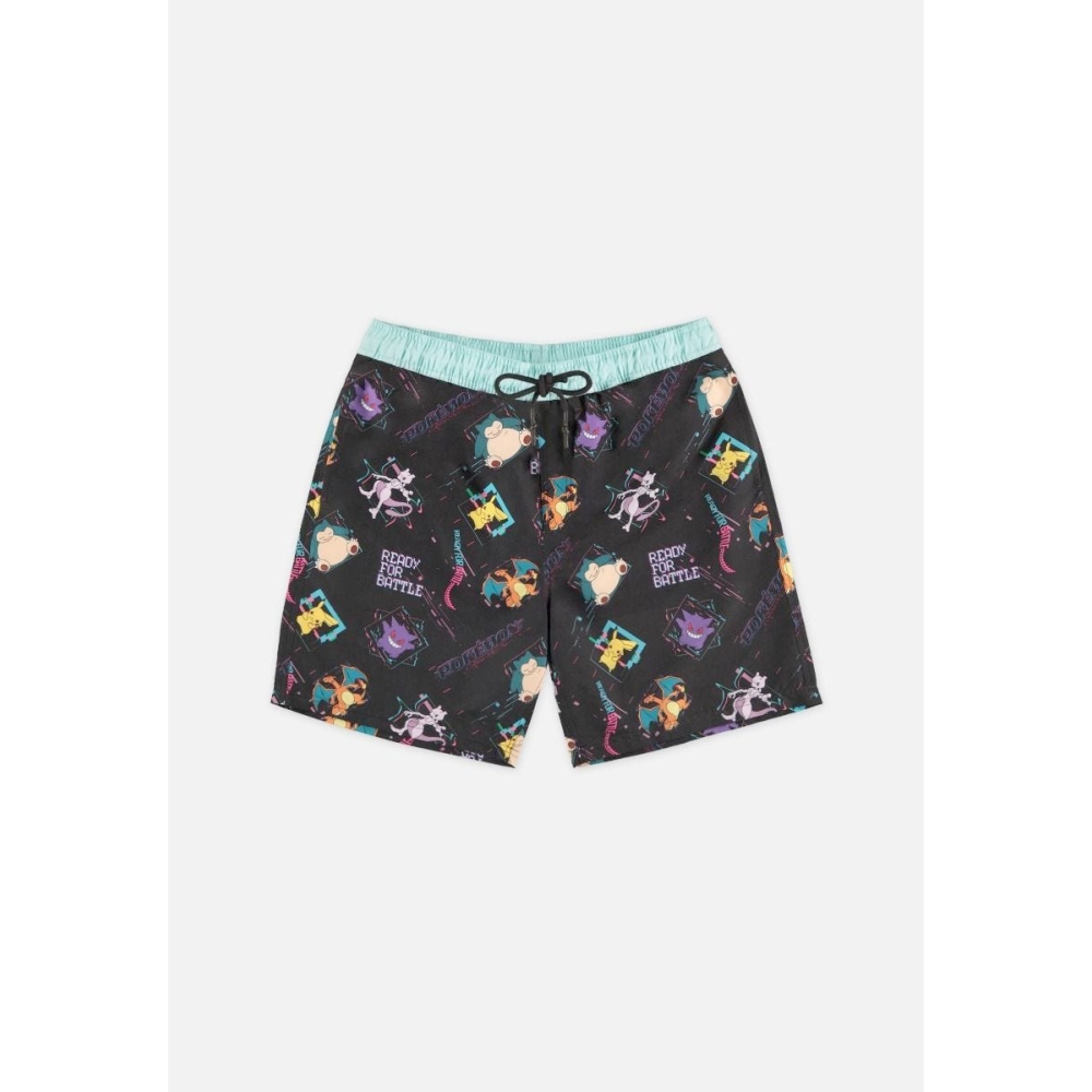 Pokémon - Characters Ready For Battle Badehose - Schwarz